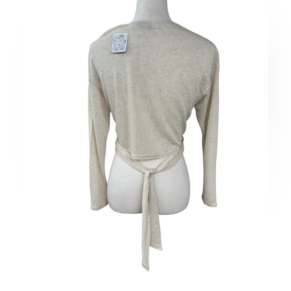 Free People Beach Oatmeal Tie Wrap Crop Top NWT - Picture 4 of 7